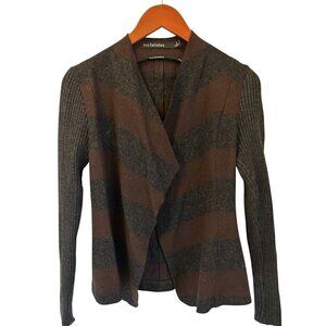 Iris Setlakwe Womens Striped Wool & Knit Cardigan Jacket Size 4 Made In Canada